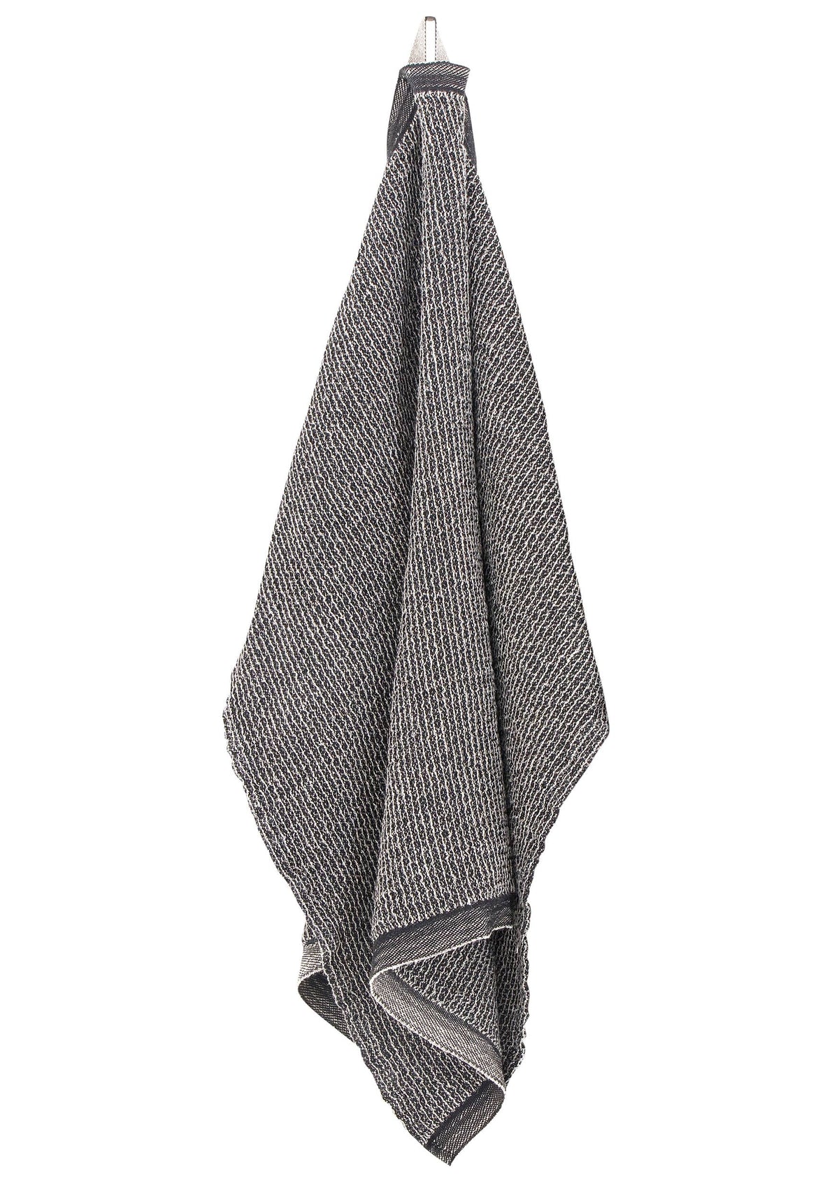 Terva Linen Towel in Black/Linen
