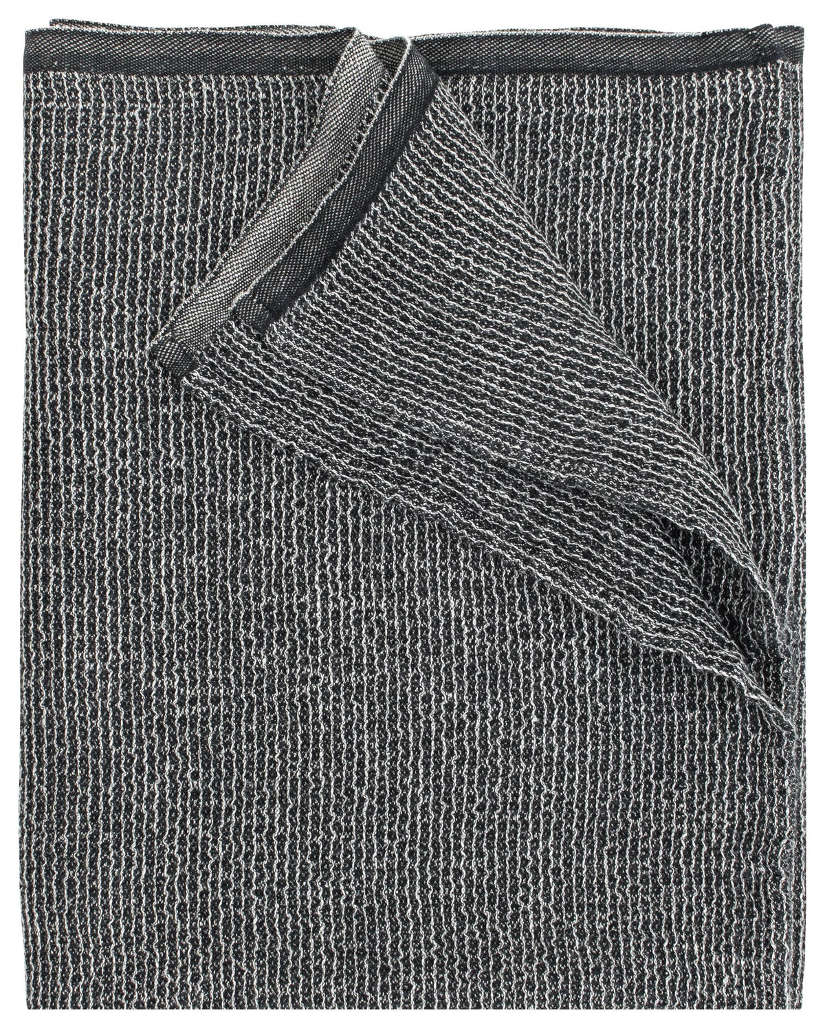 Terva Large Bath Towel in Black/Linen